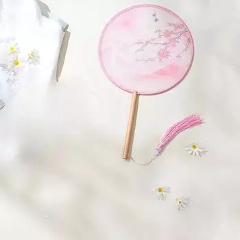 Групповой веер в старинном стиле, детский летний полупрозрачный веер с длинной ручкой и кисточками, аксессуары для женских старинных костюмов