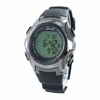 GRUS Walking Watch, измеряющий количество шагов и шагомер [GRUS] с радиоуправлением, длина, унисекс, легкие, мужские и женские [] (GRS005-01/Черный)