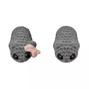 #Грустный хомяк Брелок Вязаный крючком Грустный хомяк Мем Милая вязаная кукла (с галстуком-бабочкой)