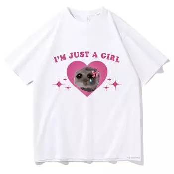 Грустный хомяк Мем Я просто девушка 3D футболки Мужская/Женская одежда Harajuku эстетическая футболка Винтаж унисекс уличная одежда Топы M