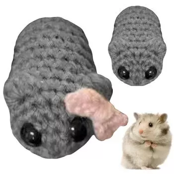 Грустный хомяк ручной работы вязаная кукла милый вязаный грустный хомяк кукла кавайная девочка хомяк кукла ручной работы домашний декор стола