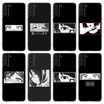 Грустный японский аниме эстетический чехол для телефона Samsung Galaxy S20 S21 FE S22 Ultra S10 Lite S10E S9 S8 Plus S7 Edge черный чехол Samsung S10E