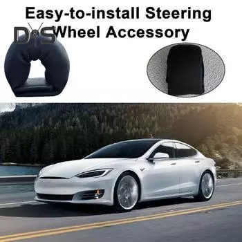 Грузик рулевого колеса с мягкой застежкой, дизайн ленты, простая установка, автозапчасти, грузики рулевого колеса для Tesla Model 3/Y/S/X чёрный