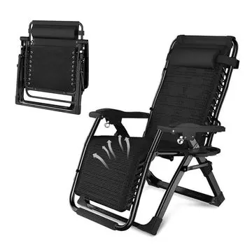 Грузоподъемность Регулируемая Невесомость Поставляется с Удобным Поставляется с Чашкой Складной Спать в Домашнем Использовании Черный С Воздухопроницаемым Откидывающимся Креслом,