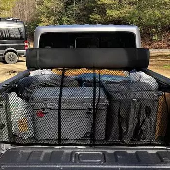 Грузовая сетка для пикапа, 6 карабинов, эластичная сетка-переноска, прочный сетчатый органайзер, сетчатый органайзер для пикапов