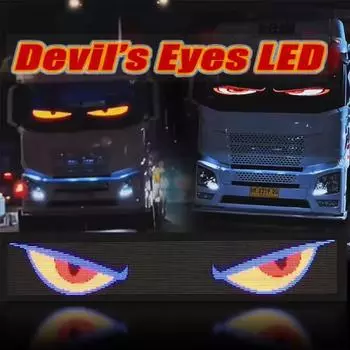Грузовик Демон Глаз Светодиодный Гибкий Анимационный Дисплей Мягкий Складной Умный Динамический Свет Декоративный Светильник Для Лобового Стекла хань синий
