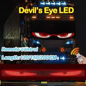 Грузовик Devil Eye LED Мягкий складной пульт дистанционного управления Матричная пиксельная панель освещения Граффити Прокрутка Наклейка Текстовая доска Лобовое стекло хань синий