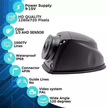 Грузовик RV Автобус 720P ИК ночного видения Водонепроницаемая парковочная камера заднего вида с боковым видом