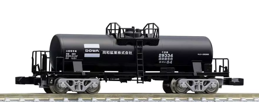 Грузовой вагон TOMIX N Gauge Privately Owned Taki 29300 Late ModelDowa MiningBlack 8744 Railway Model Freight Car