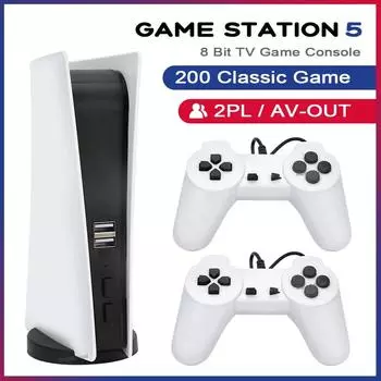 GS5 Game Station 5 игровая видеоконсоль с 200 классическими играми 8-битная ТВ-консоль ретро USB проводная портативная игровая приставка с двумя игровыми плеерами AV-выход