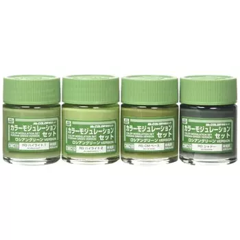 GSI Creos г-н. Цвет Специальный цветовой модуляционный набор Russian Green Ver 4 цвета набор 18 мл каждый Hobby Paint CS584