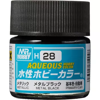 GSI Creos New Water-based Hobby Color Metal Black (Blue Iron Color) Metallic Gloss 10ml Model Paint H28