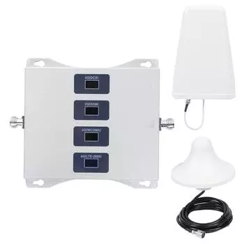 GSM 900DCS 18003G 21004G 2600MHZ 4-полосный усилитель сигнала мобильного телефона с комплектом антенн EU Plug белый