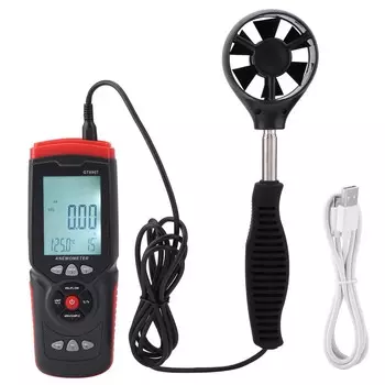 GT8907 Точный цифровой USB-анемометр, многофункциональный тестер скорости ветра, температуры и расхода воздуха