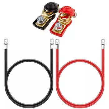 GTIWUNG 50 см 5AWG 16 мм удлинительный кабель для аккумулятора инвертор (Макс 100А) Параллельный кабель KIV Проводной кабель (Красно-черный комплект)