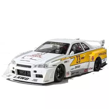 Gtr34 Car Alloy Model With Lights Sound Steering For Kids Toy Collection