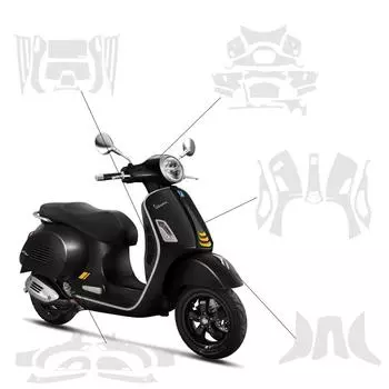 GTS 300 защита краски для VESPA GTS300 аксессуары обтекатель мотоцикла против царапин прозрачный защитный чёрный