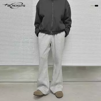 GTS Retro Grey Flared Casual Sweatpants - Мужская осенняя спортивная тенденция XL чёрный