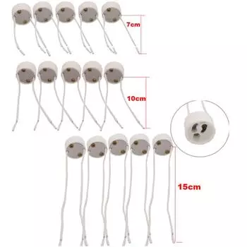 GU10 Держатель цоколя лампы Конвертер Светодиодная лампа Разъем для галогенной керамической лампы Разъем для провода 7cm 1pc