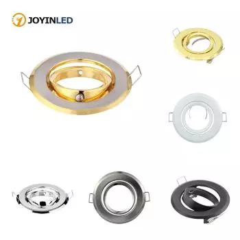 GU10 MR16 кронштейн для светильника, металлический круглый, регулируемый, встраиваемый, потолочный светильник, корпус светодиодного светильника, крепеж, железный, Mental белый