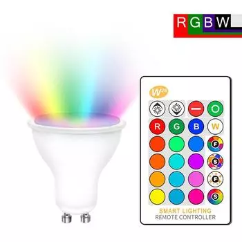 GU10 Светодиодная лампа RGB 8 Вт RGBW RGBWW GU10 Светодиодный прожектор 220 В 110 В RGB Лампа Bombillas Led GU 10 16 цветов с пультом дистанционного управления 8W RGBW