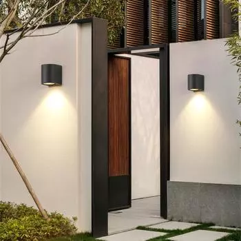 GU10 вверх вниз светодиодный уличный настенный светильник водонепроницаемый 5 Вт/10 Вт веранда бра сад двор коридор точечный настенный светильник AC85-265V No GU10 Bulb