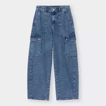 GU by Uniqlo barrel leg cargo jeans standard length 71.0 to 75.0 cm