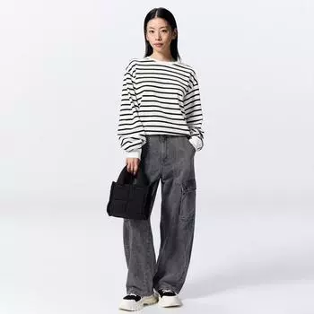 GU by Uniqlo barrel leg cargo jeans+EC short length 68.0 cm