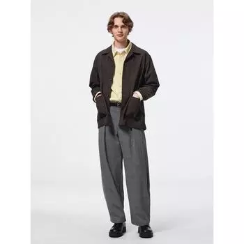 Gu By Uniqlo Barrel Leg Slacks Pattern 06 GRAY/XS