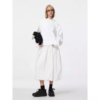 Юбка-миди Gu By Uniqlo Bubble Hem 01 OFF WHITE/S