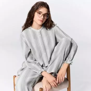 GU by Uniqlo candy sleeve cotton pajamas long sleeve long pants+E