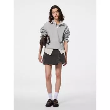 Gu By Uniqlo Denim Wrap Coat Osq+e 07 GRAY/S