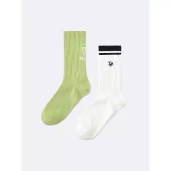 GU by Uniqlo Детские носки унисекс 2p Logo 80 MULTI(PATTERN)1/1618cm