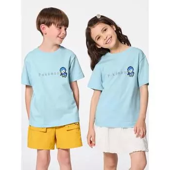 GU by Uniqlo Детский унисекс графический T покемон 60 LIGHT BLUE/110cm