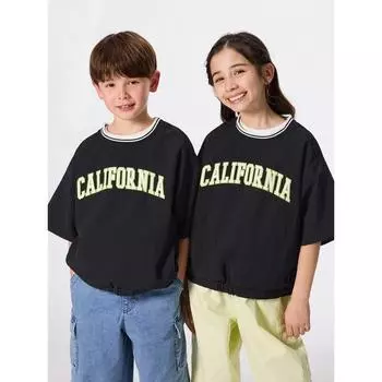 GU by Uniqlo Детский унисекс-пуловер Dry Active с рукавом 5 минут Nt+e 02 LIGHT GRAY/100cm