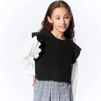 GU by Uniqlo ДЕВОЧКИ трикотажный жилет многослойный T длинный рукав