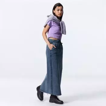 GU by Uniqlo Длинная юбка из стираного трикотажа