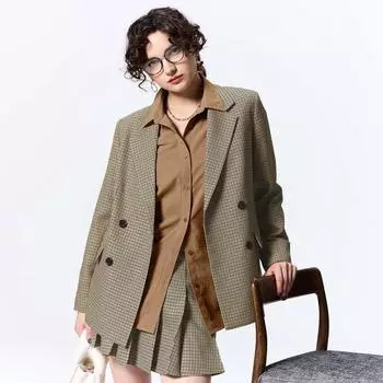 GU by Uniqlo double breasted check jacket can be set up