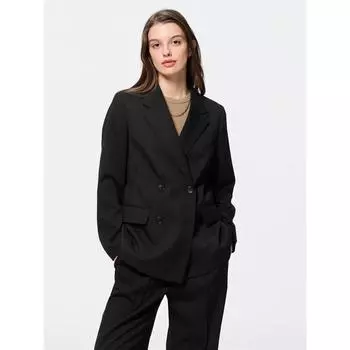 GU by Uniqlo Двубортный пиджак Z 09 BLACK/XS