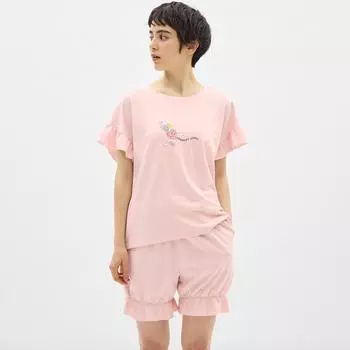 GU by Uniqlo Frill Lounge Set шорты с коротким рукавом Opanchu Usagi