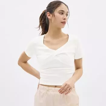 GU by Uniqlo, футболка с короткими рукавами спереди +E 09 BLACK/XS