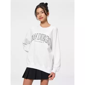 Gu By Uniqlo Girls LighT SweaT Oversized T Long Sleeve Jr 01 OFF WHITE/S