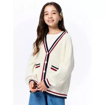 Gu By Uniqlo Girls Line Cardigan 62 BLUE/100cm