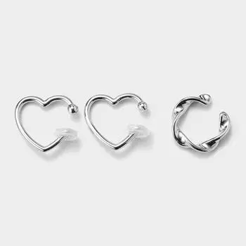 GU by Uniqlo heart non hole earrings ear cuffs
