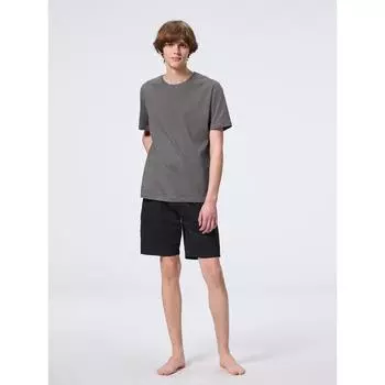 Gu By Uniqlo Хлопковый комплект для отдыха с короткими рукавами и шортами 05 GRAY/XS
