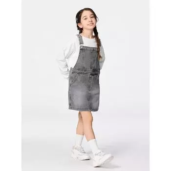 GU by Uniqlo Юбка-джемпер из денима для девочек 03 GRAY/100cm