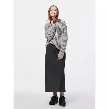 GU by Uniqlo Юбка макси из вафельной ткани Rs+e 08 DARK GRAY/XS
