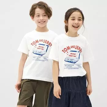 GU by Uniqlo KIDS футболка унисекс с рисунком с короткими рукавами TOM JERRY 1