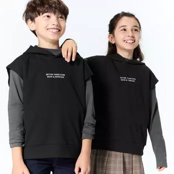 GU by Uniqlo Kids Унисекс 2-х предметный жилет Многослойная футболка с длинным рукавом