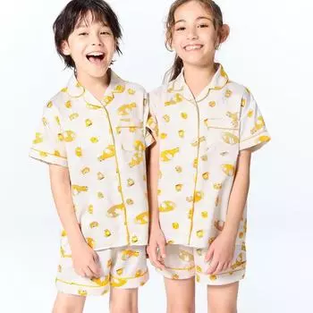 GU by Uniqlo KIDS унисекс атласная пижама шорты с коротким рукавом NANDEMOIKIMONO